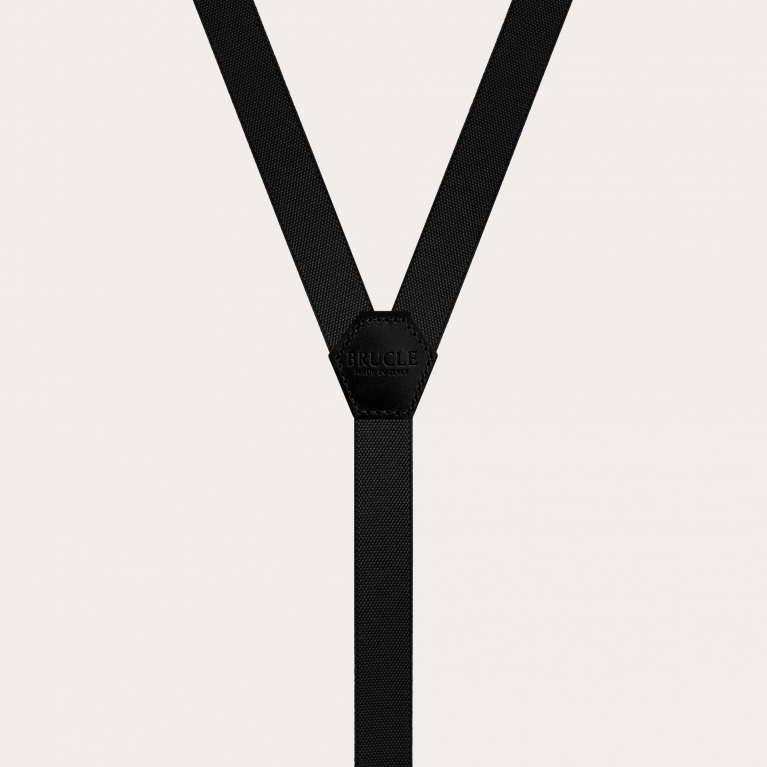 Thin Y suspenders for men and women, black