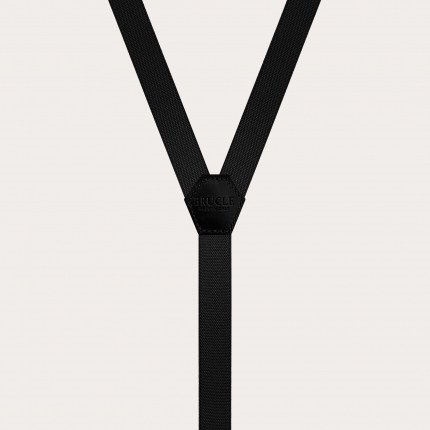 Thin Y suspenders for men and women, black