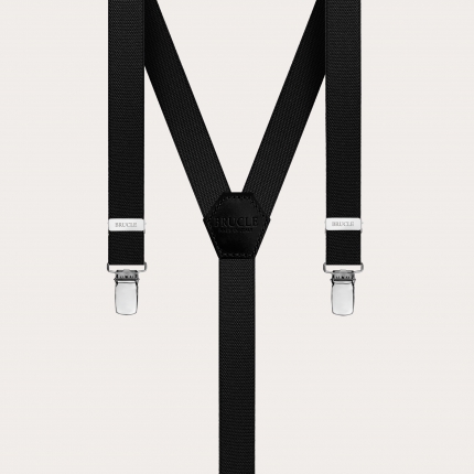 Thin Y suspenders for men and women, black