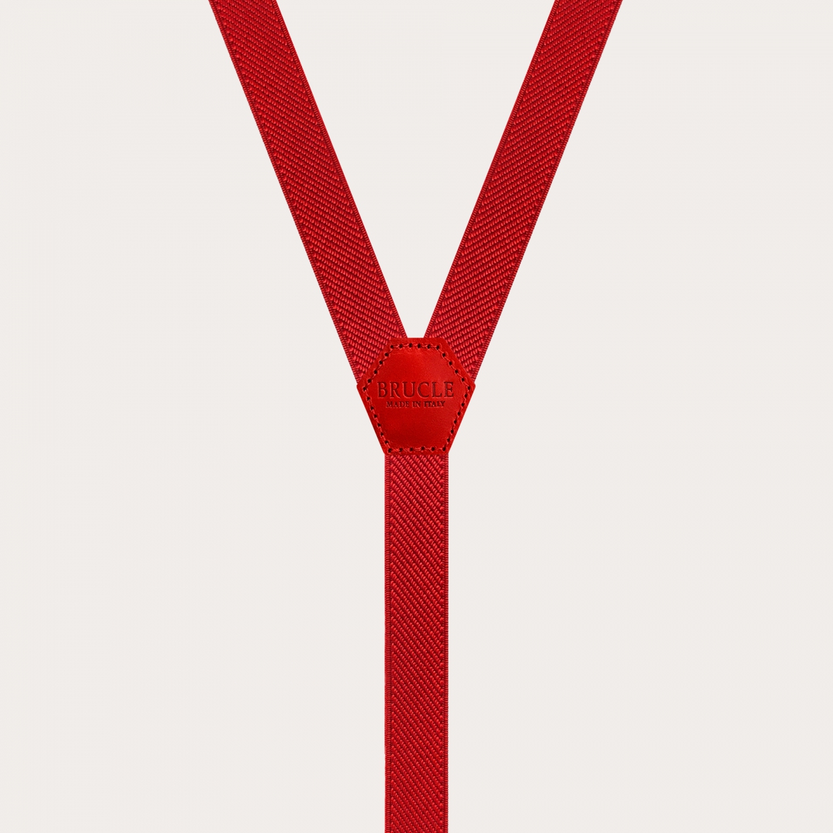 Children's and teens' slim unisex Y-shaped suspenders, red