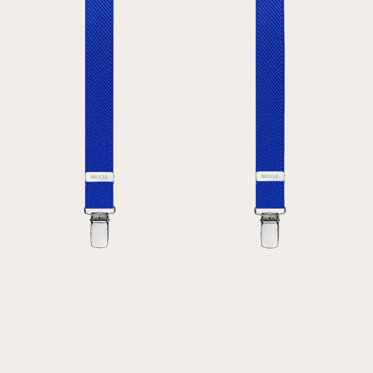 Children's and teens' slim unisex Y-shaped suspenders, royal blue