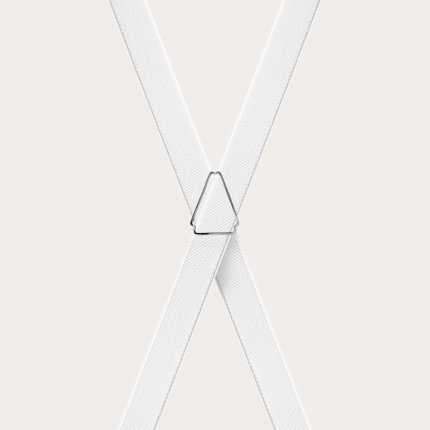 Unisex X-shaped suspenders for children and teenagers, white