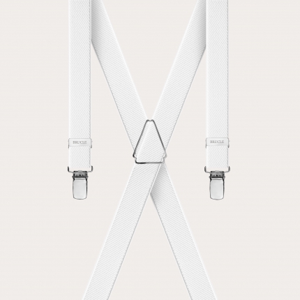 Unisex X-shaped suspenders for children and teenagers, white