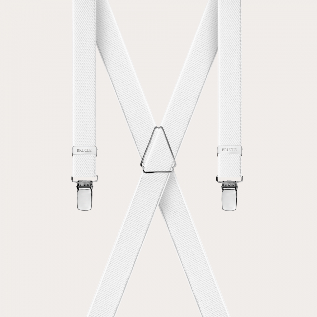 BRUCLE Unisex X-shaped suspenders for children and teenagers, white
