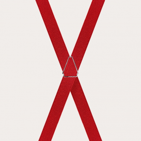 BRUCLE X-shaped suspenders for children and adolescents, red