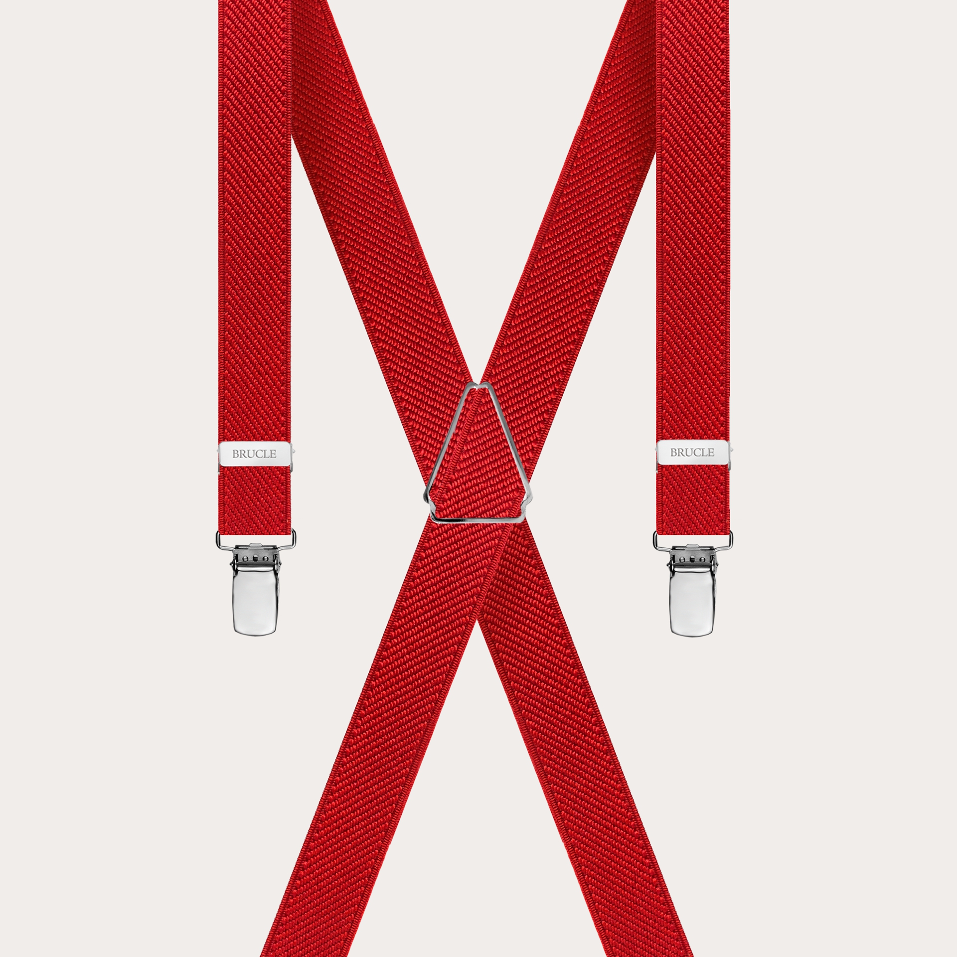 BRUCLE X-shaped suspenders for children and adolescents, red