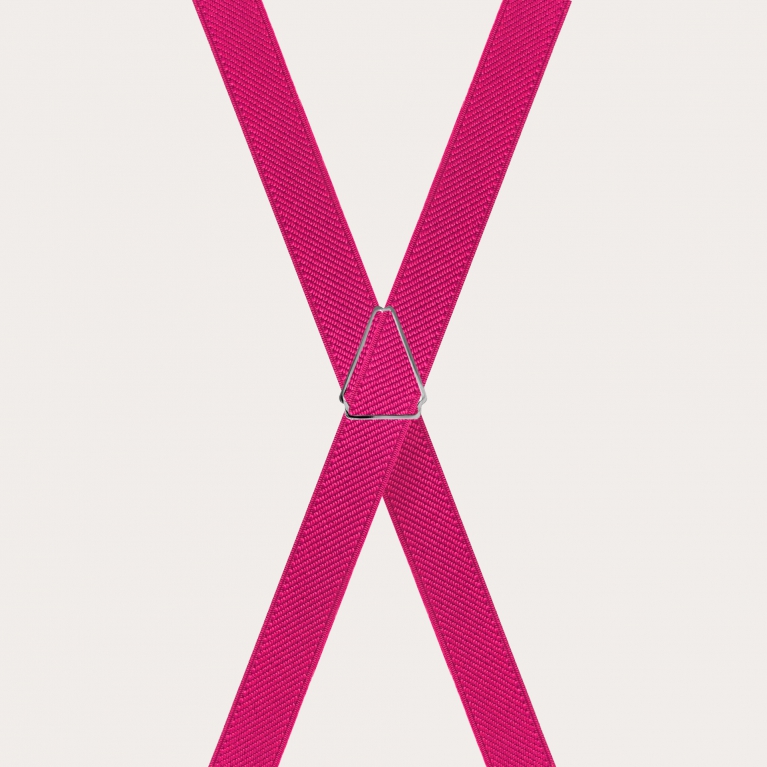 X-shaped fuchsia suspenders for boys and girls