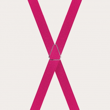 X-shaped fuchsia suspenders for boys and girls