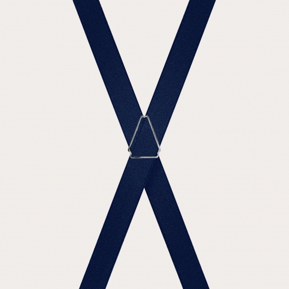 BRUCLE Bretelles élégantes en forme de X pour enfants et ados, bleu marine