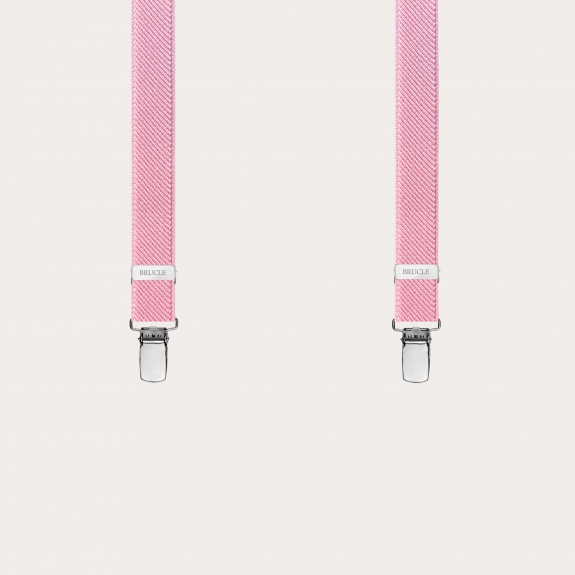 BRUCLE Thin unisex suspenders, pastel pink