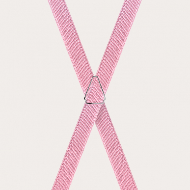 Bretelles fines unisexes, rose pastel