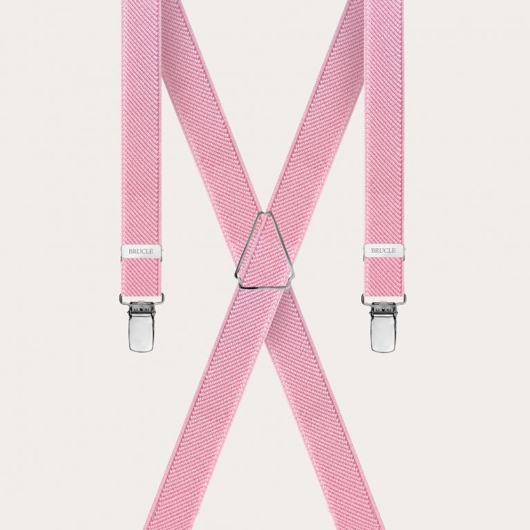 Dünne Unisex-Hosenträger, pastellrosa
