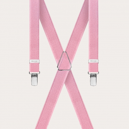 Thin unisex suspenders, pastel pink