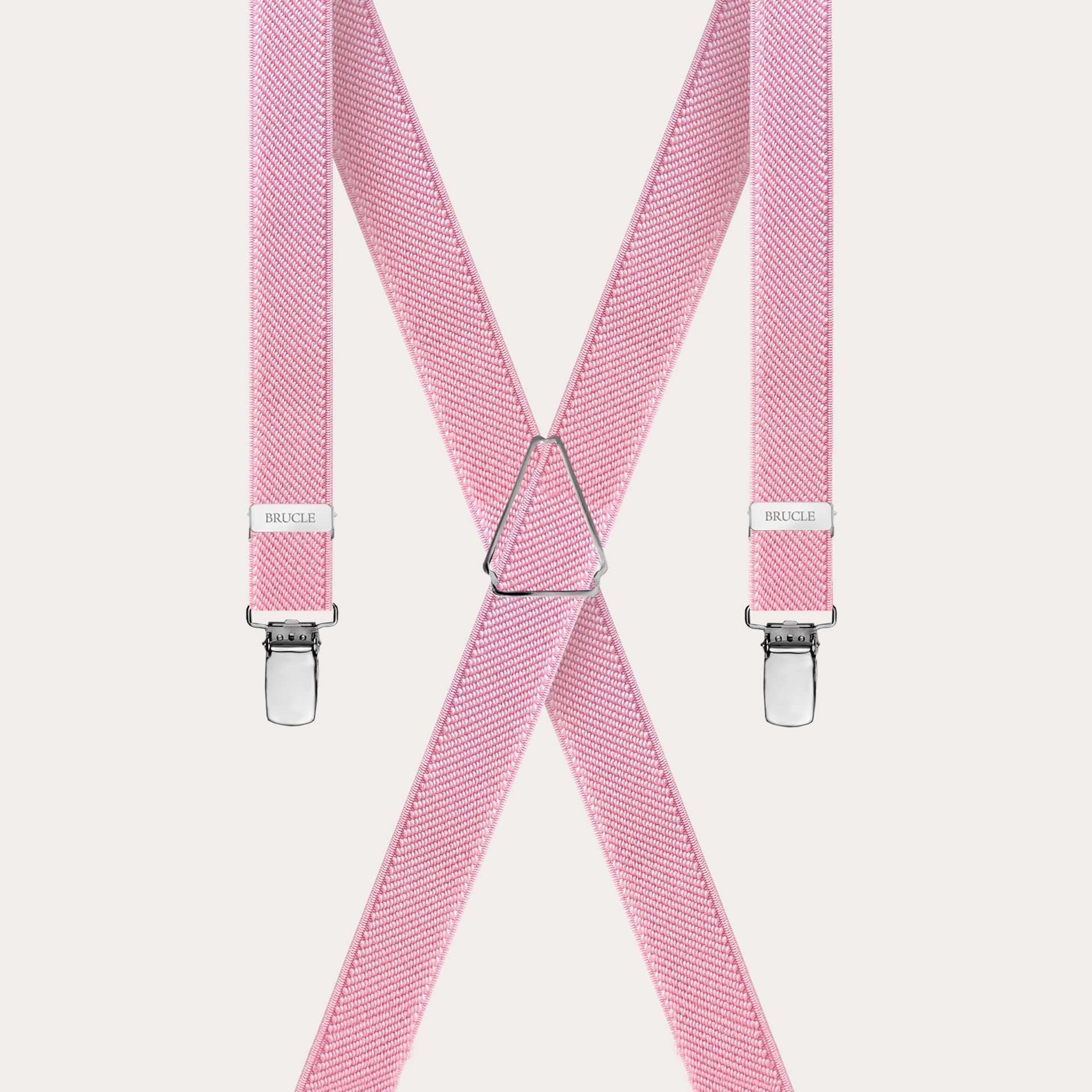 BRUCLE Thin unisex suspenders, pastel pink