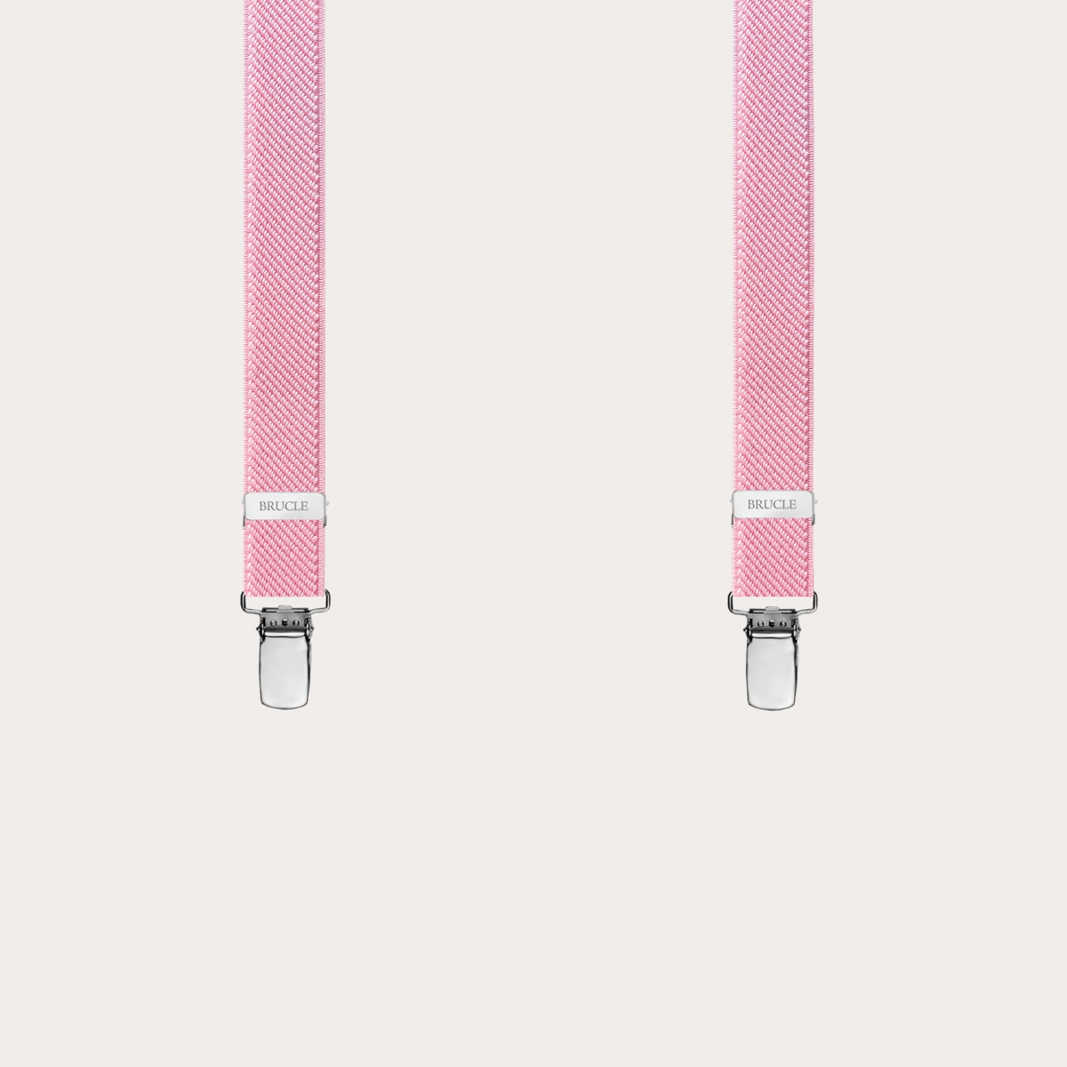 BRUCLE X-shaped suspenders for boys and girls, pastel pink