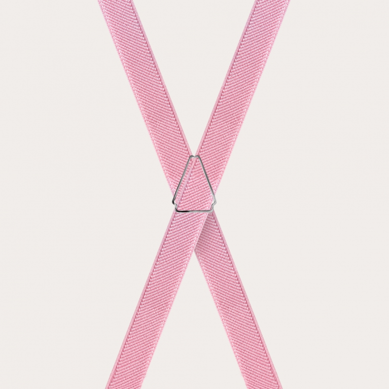 X-shaped suspenders for boys and girls, pastel pink