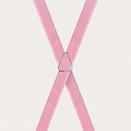 Tirantes en forma de X para niños y niñas, rosa pastel