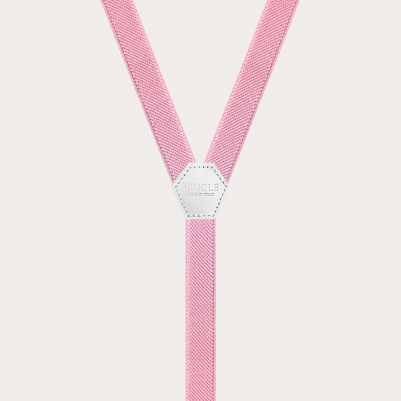 BRUCLE Unisex thin Y-shaped braces, pink