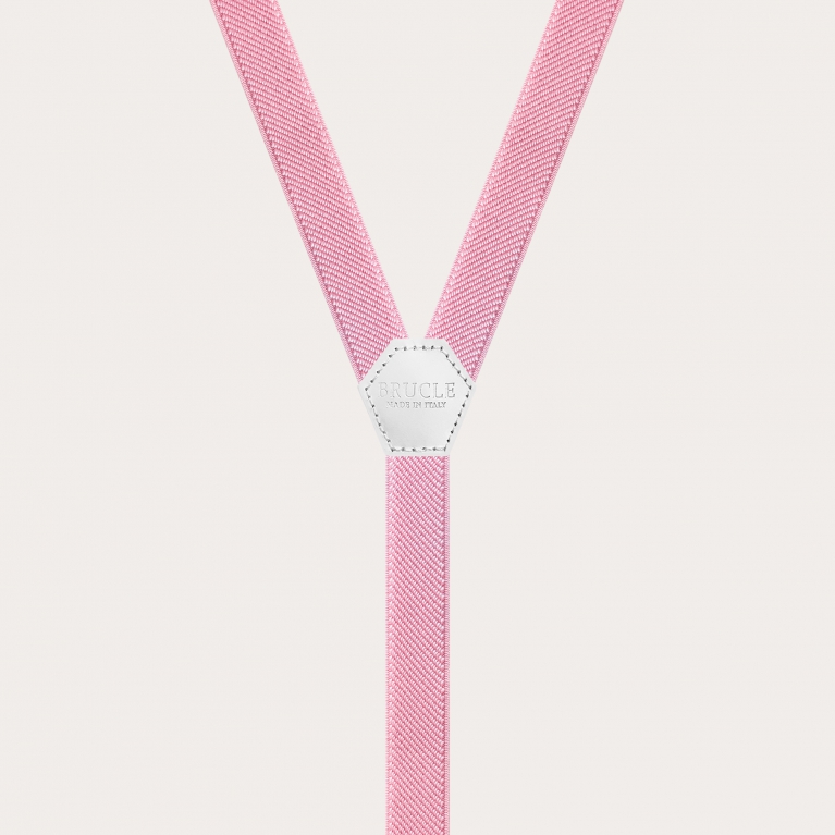 Refined suspenders for boys and girls, pastel pink