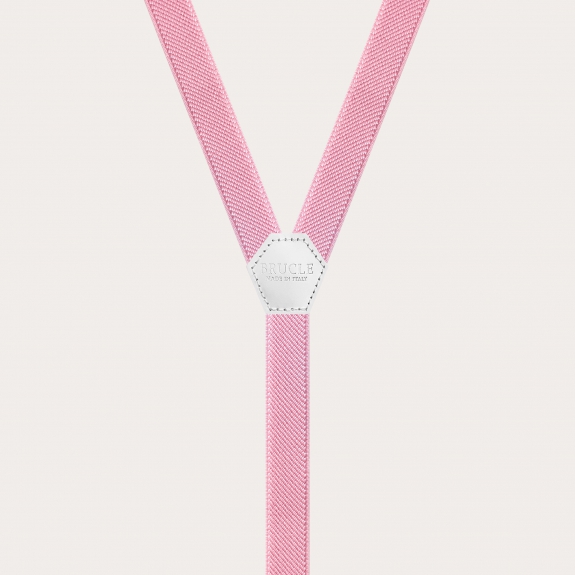 Refined suspenders for boys and girls, pastel pink