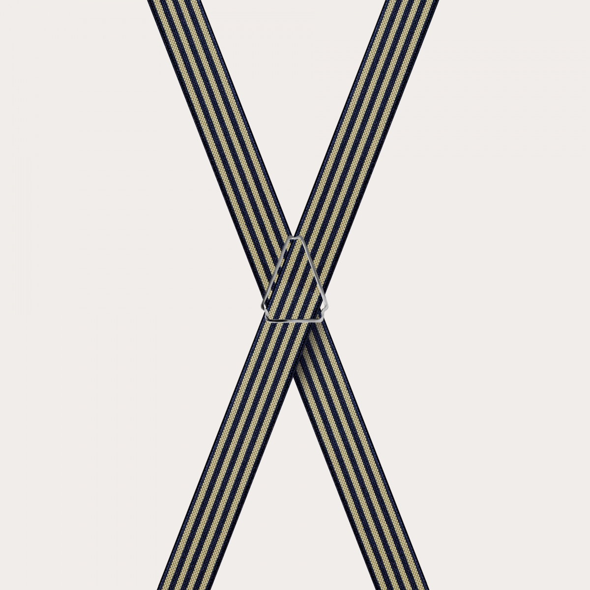BRUCLE Tirantes en forma de X con estampado de rayas, azul y amarillo