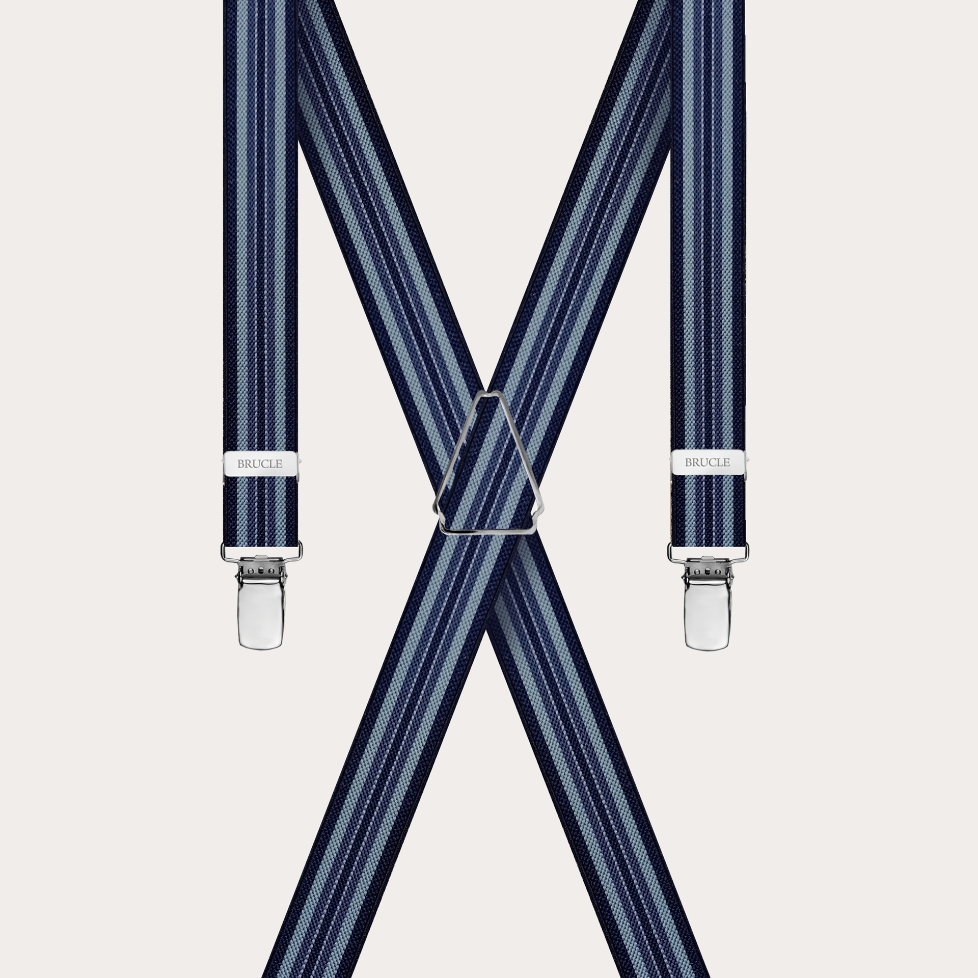 BRUCLE Bretelles fines en forme de X pour enfants et adolescents, bleu et bleu clair