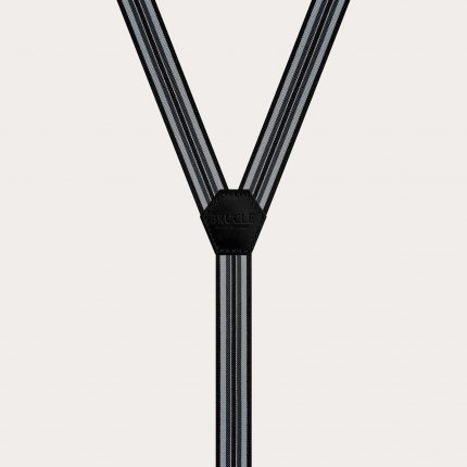 Thin unisex suspenders, black and grey