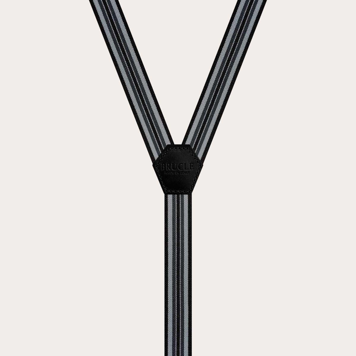 BRUCLE Thin unisex suspenders, black and grey