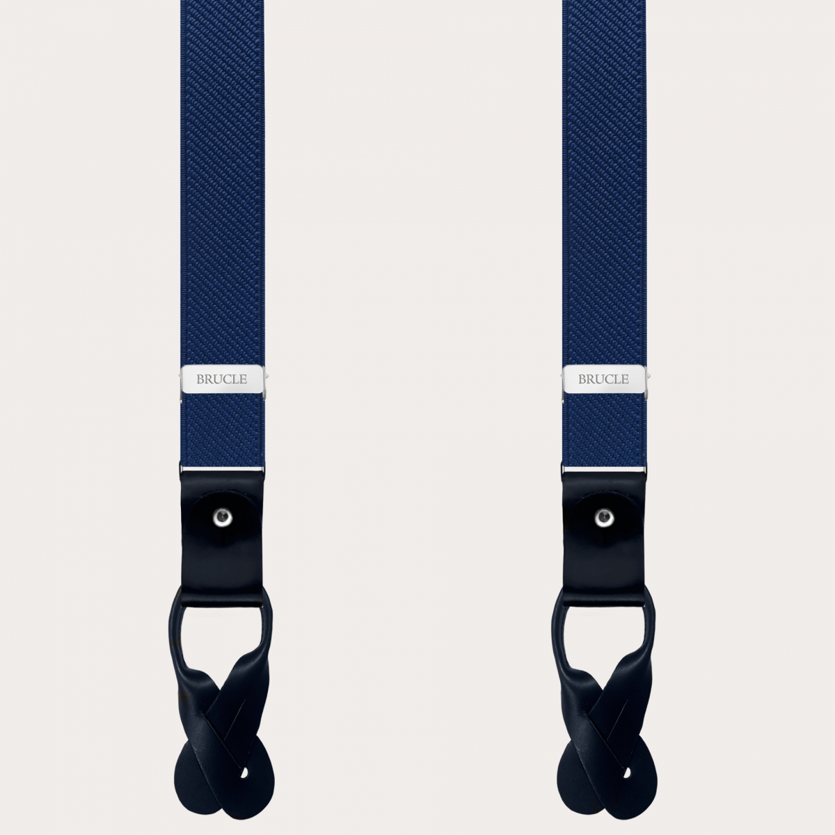 BRUCLE Elegante elastische Hosenträger mit doppeltem Verwendungszweck, marineblau
