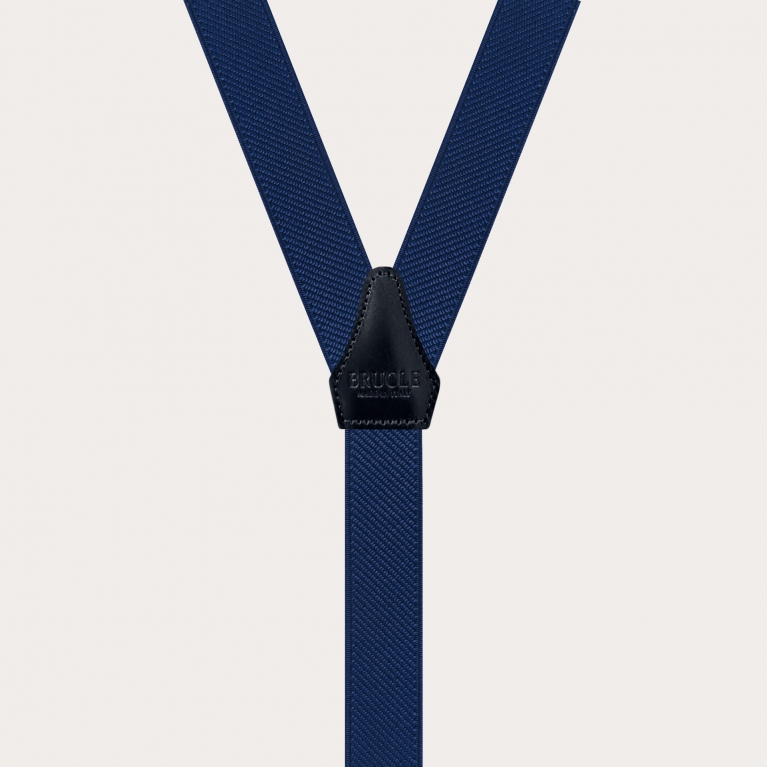 Elegant double use elastic suspenders, navy blue