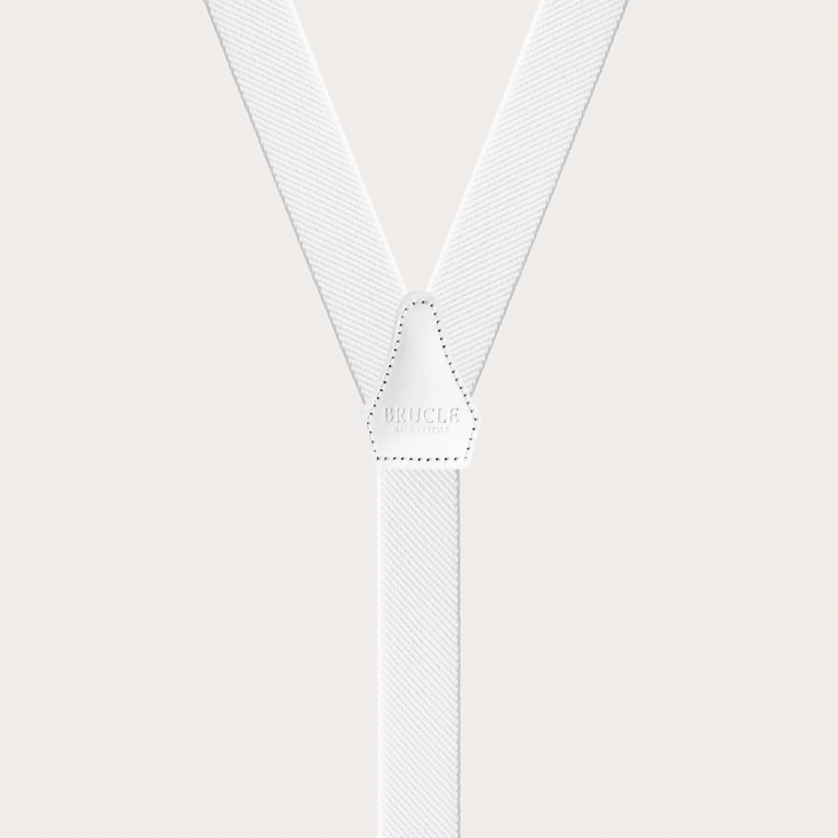 Elegant double use elastic suspenders, white