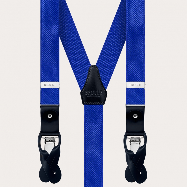 Unisex double-use suspenders, royal blue