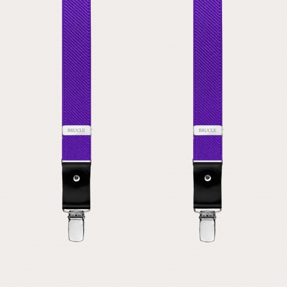 BRUCLE Bretelles élastiques double usage unisexe, violet