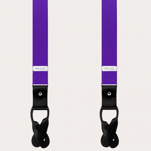 BRUCLE Unisex doppelt verwendbare elastische Hosenträger, lila