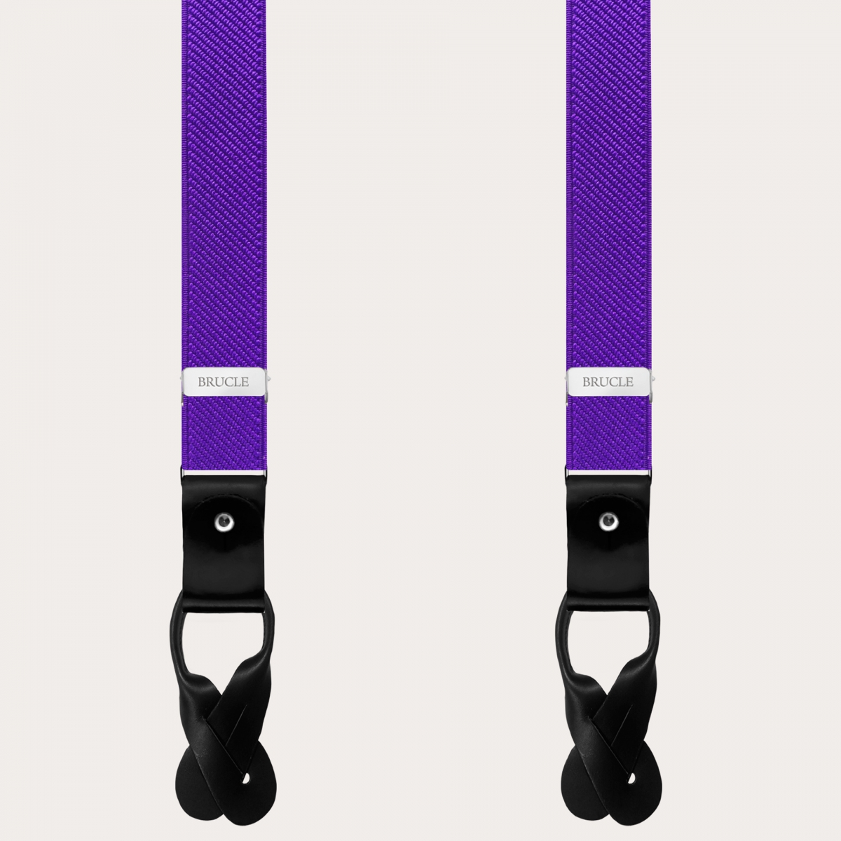 BRUCLE Unisex double use elastic suspenders, purple