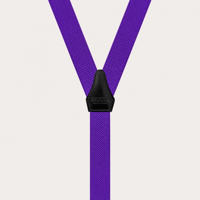 Unisex double use elastic suspenders, purple