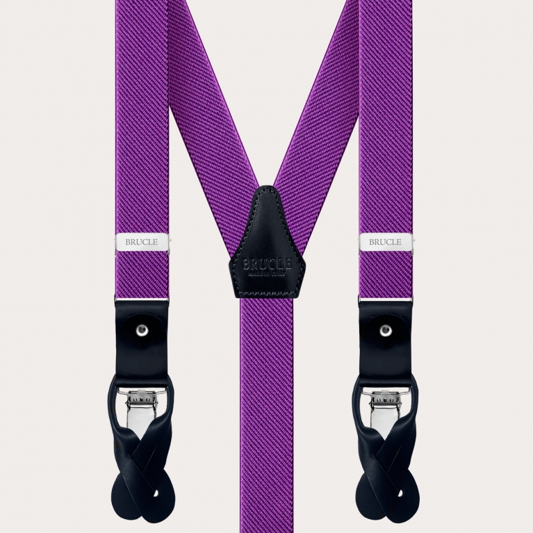 Eleganti bretelle elastiche doppio uso, lilla