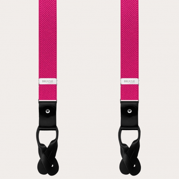 BRUCLE Elastische Hosenträger mit doppeltem Verwendungszweck, fuchsia