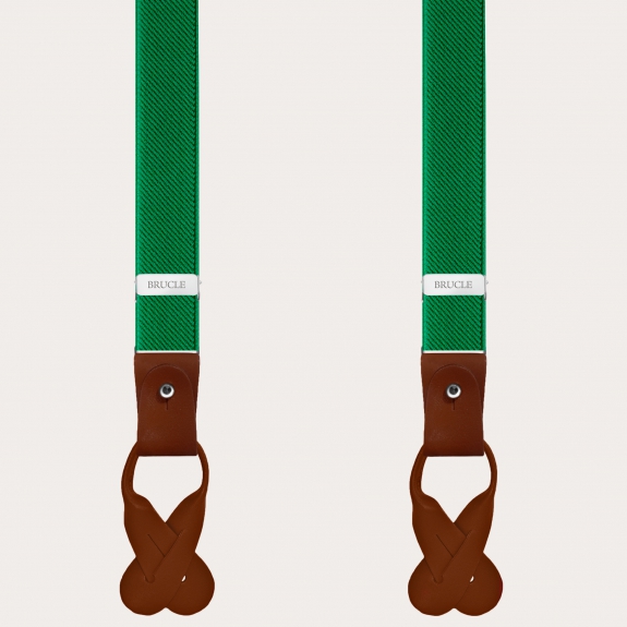 BRUCLE Double use unisex suspenders, green
