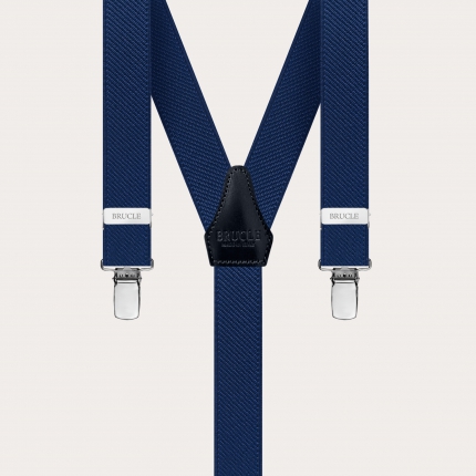 Unisex Y-shaped thin suspenders, navy blue