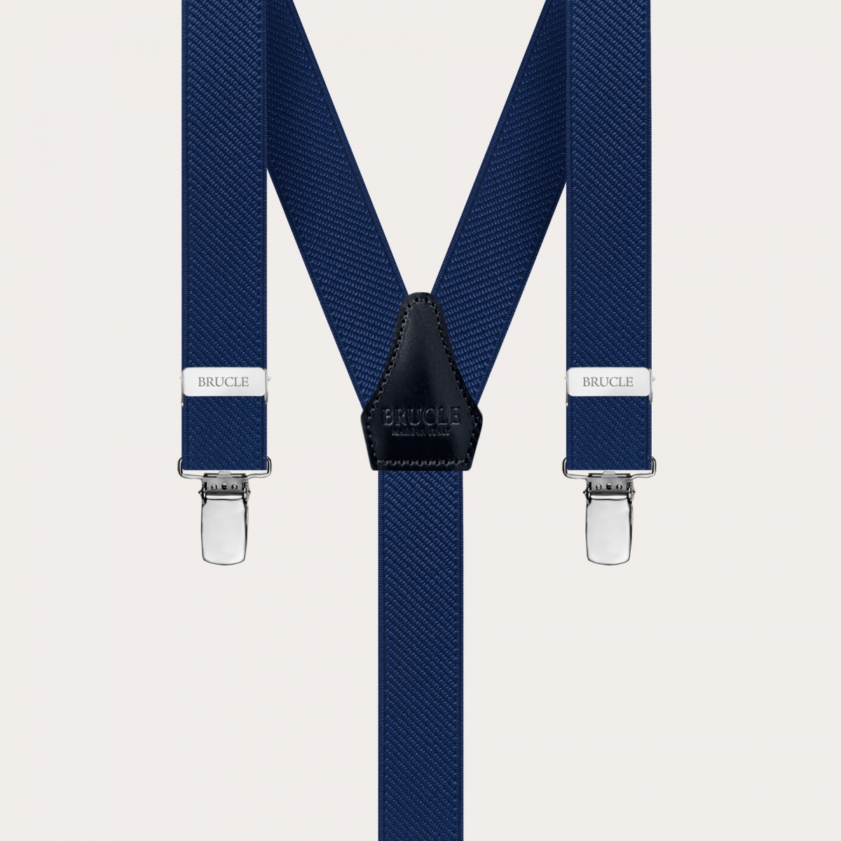 BRUCLE Unisex Y-shaped thin suspenders, navy blue