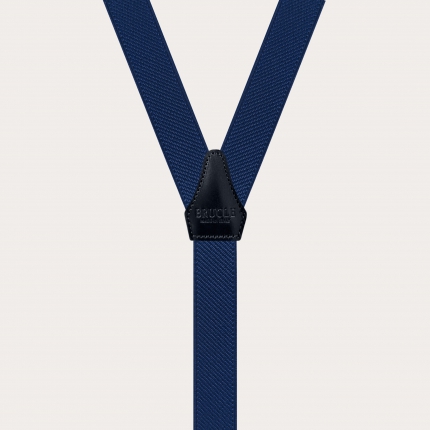 Unisex Y-shaped thin suspenders, navy blue