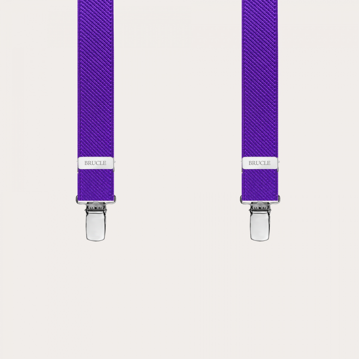 BRUCLE Thin unisex Y-shaped suspenders with clips, purple