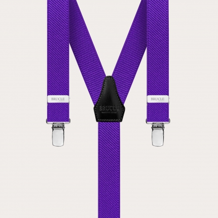 Tirantes finos unisex en forma de Y con clips, violeta