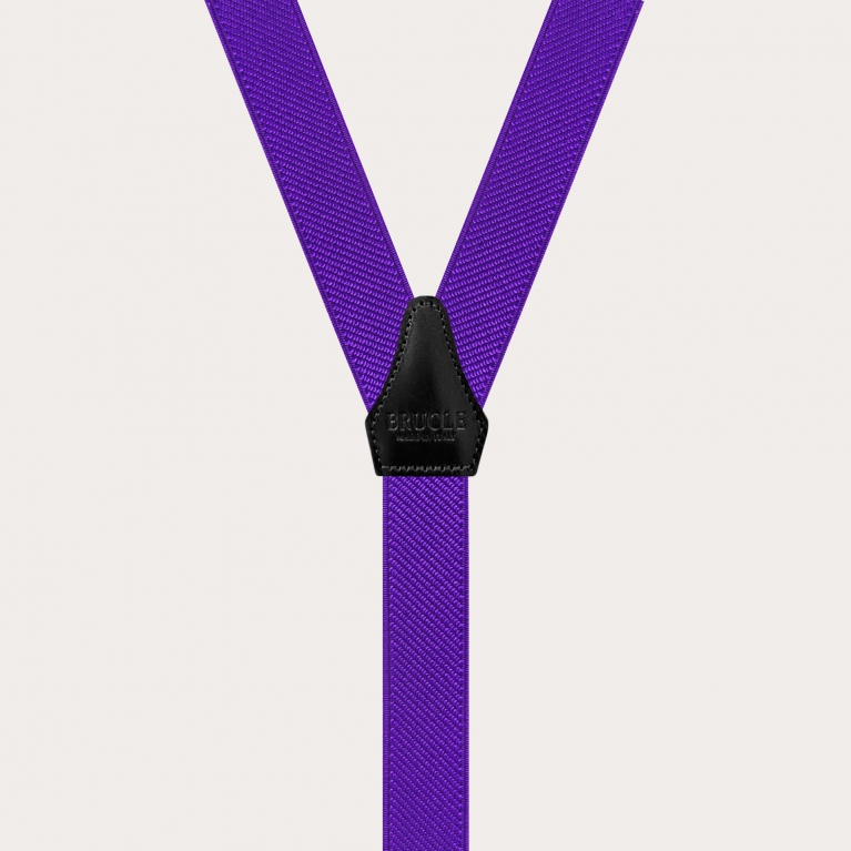 Bretelles fines unisexes en forme de Y à pinces, violet