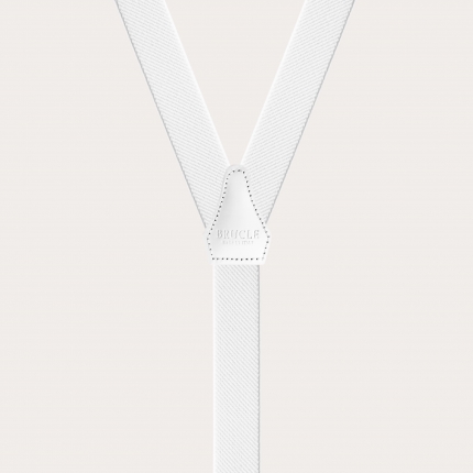 Elegant Y-shaped elastic suspenders, white