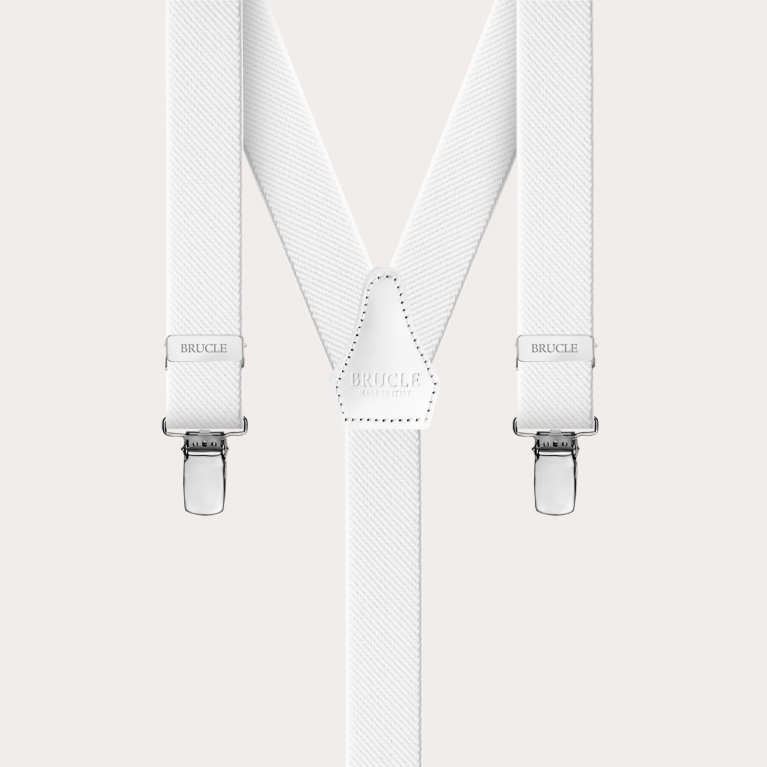Elastische Hosenträger in eleganter Y-Form, weiß