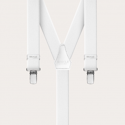 Elastische Hosenträger in eleganter Y-Form, weiß