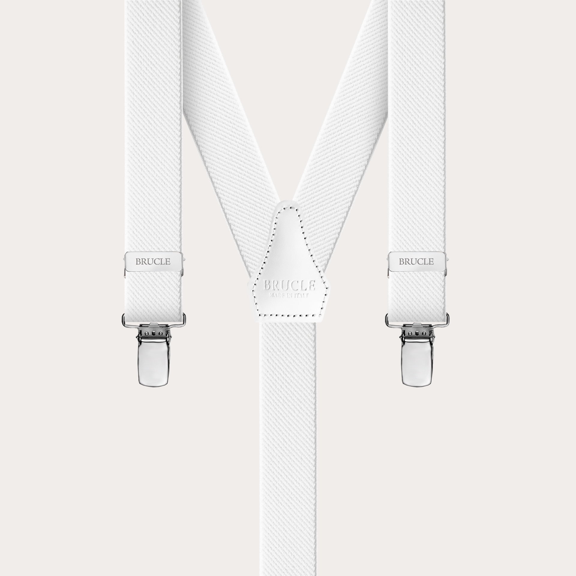 BRUCLE Bretelles élastiques élégantes en forme de Y, blanc