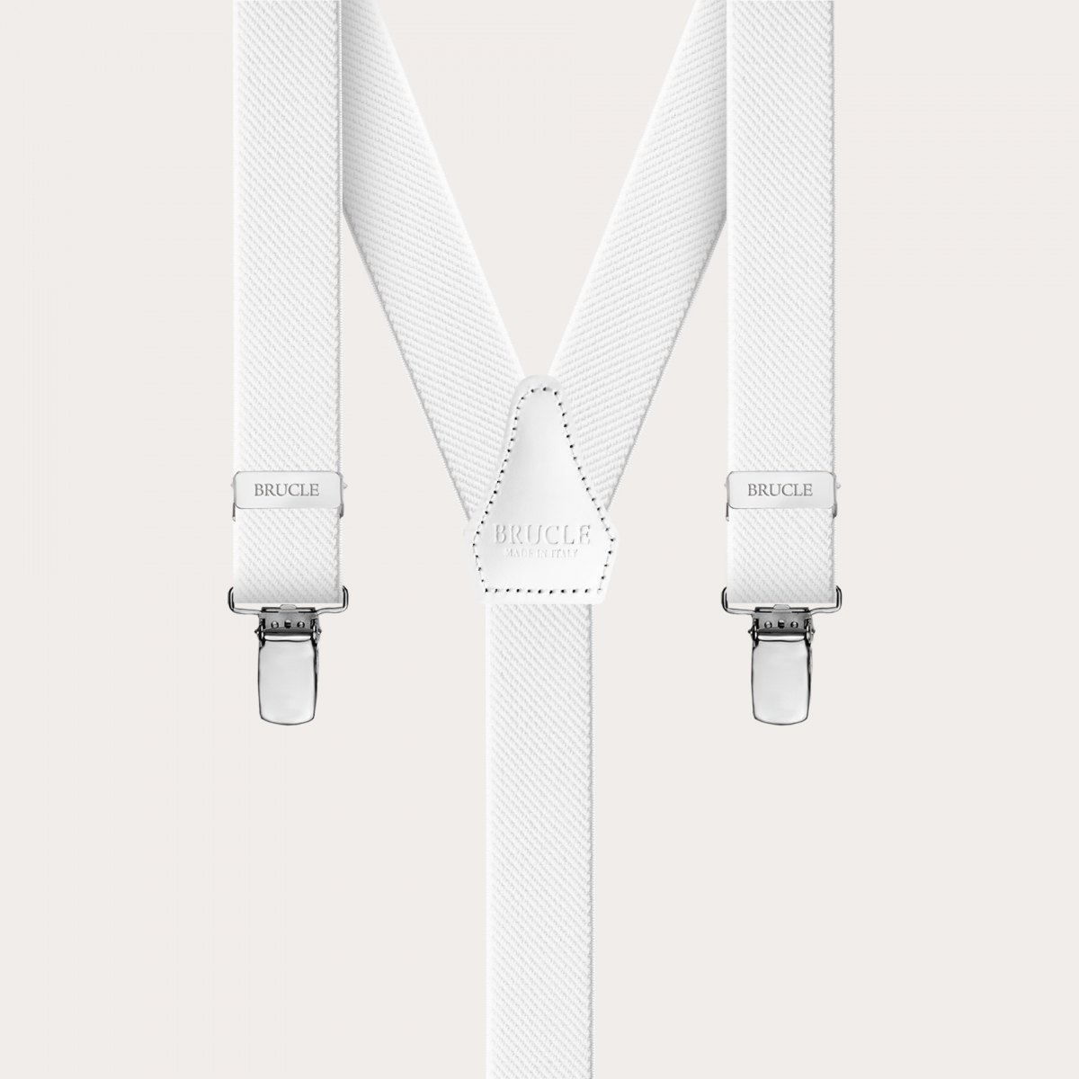 BRUCLE Eleganti bretelle elastiche a Y, bianco